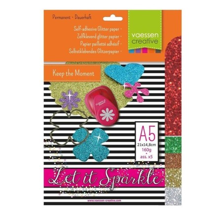 Pack papel adhesivo glitter A5 nº 4