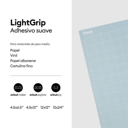 Cricut LightGrip (12x24), Tapete de corte con adhesivo suave