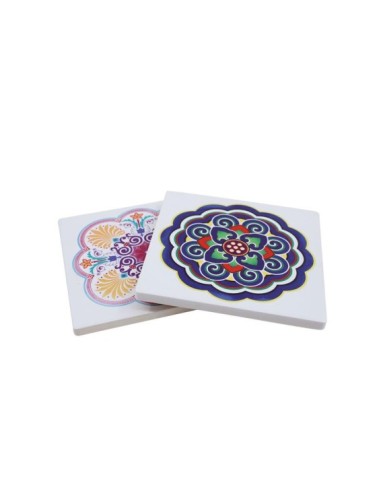 Posavasos cerámica cuadrado base de corcho