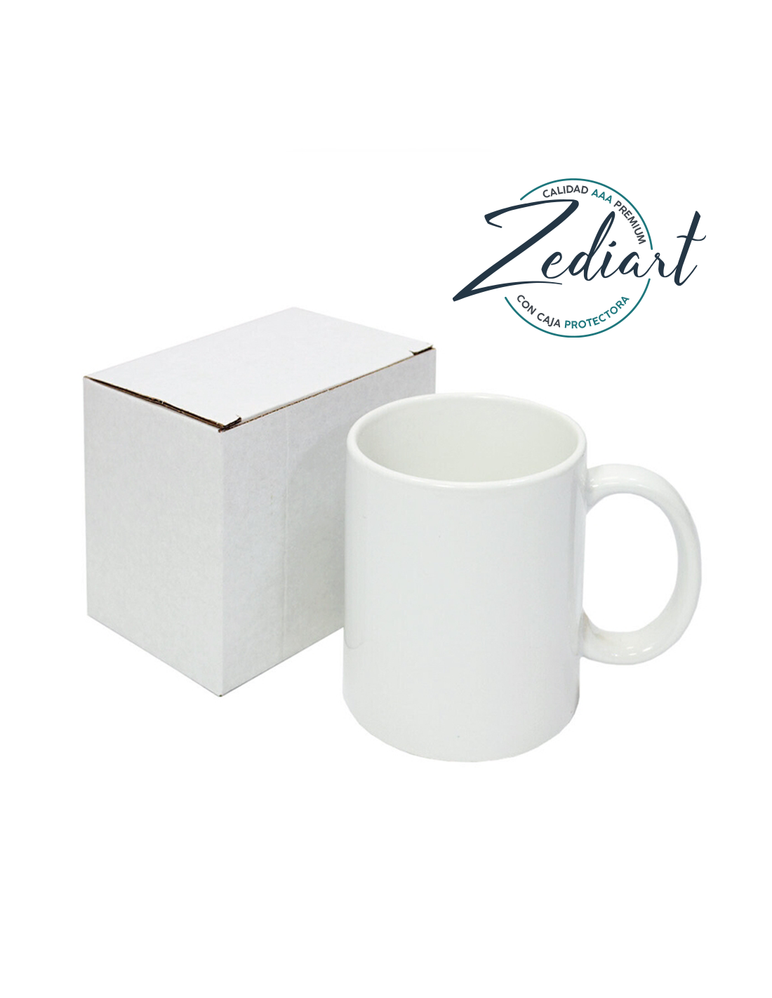 Taza para sublimación cerámica blanca AAA con caja