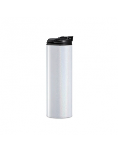 Vaso térmico de acero inoxidable alargado blanco arcoíris