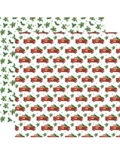 Papel doble cara 12" Santas Workshop-Tree Haul
