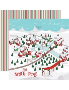 Papel doble cara 12" Santas Workshop-North Pole