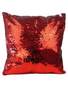 Funda cojin lentejuelas rojo 40x40