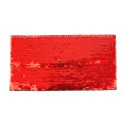 Parche lentejuelas rectangular rojo-bco 19.5x10 cm