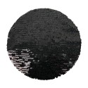 Parche lentejuelas redondo negro-blanco 15.5 cm