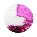 Parche lentejuelas redondo rosa-blanco 15.5 cm